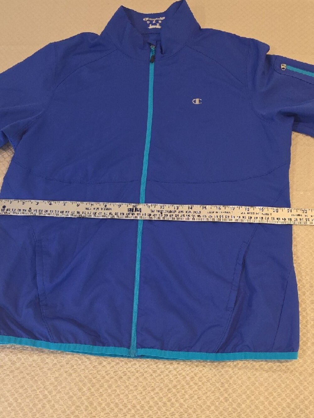 Champion Blue Track Jacket with Teal Accents - Picture 4 of 10